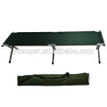 Cama plegable de estilo militar verde, cama de camping